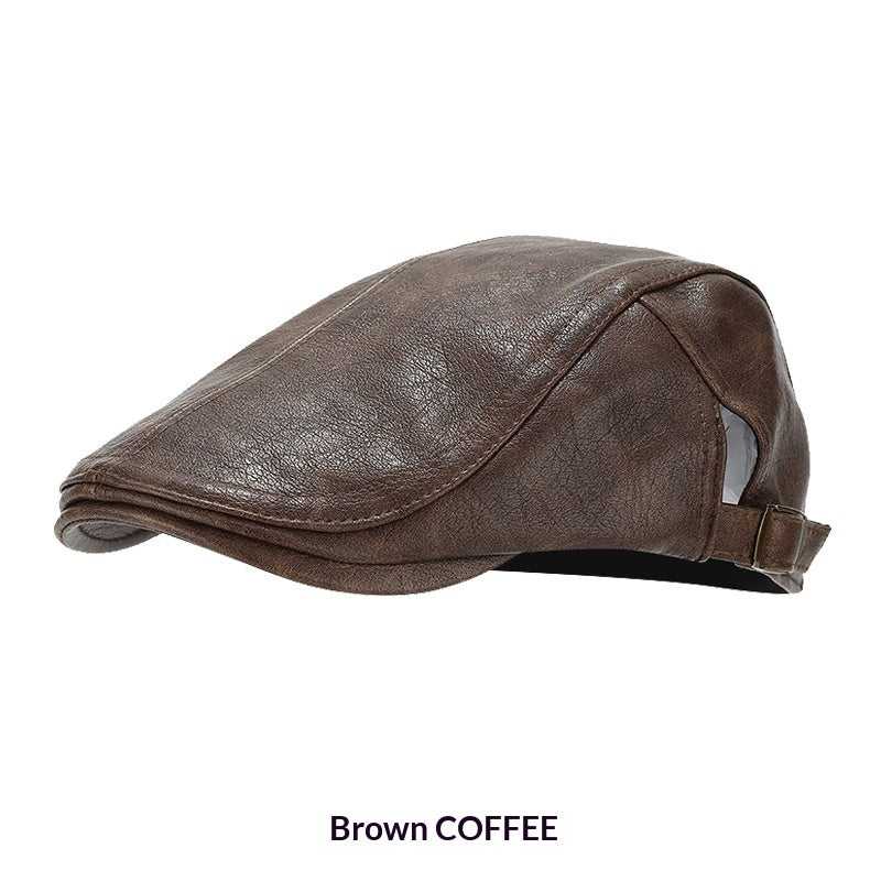 Autumn/Winter American-style Leather Trapper Hat Men's Vintage Painter's Cap