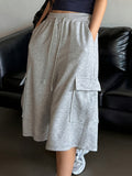 Straight-leg Figure-flattering Gray Wide-leg Capris Versatile
