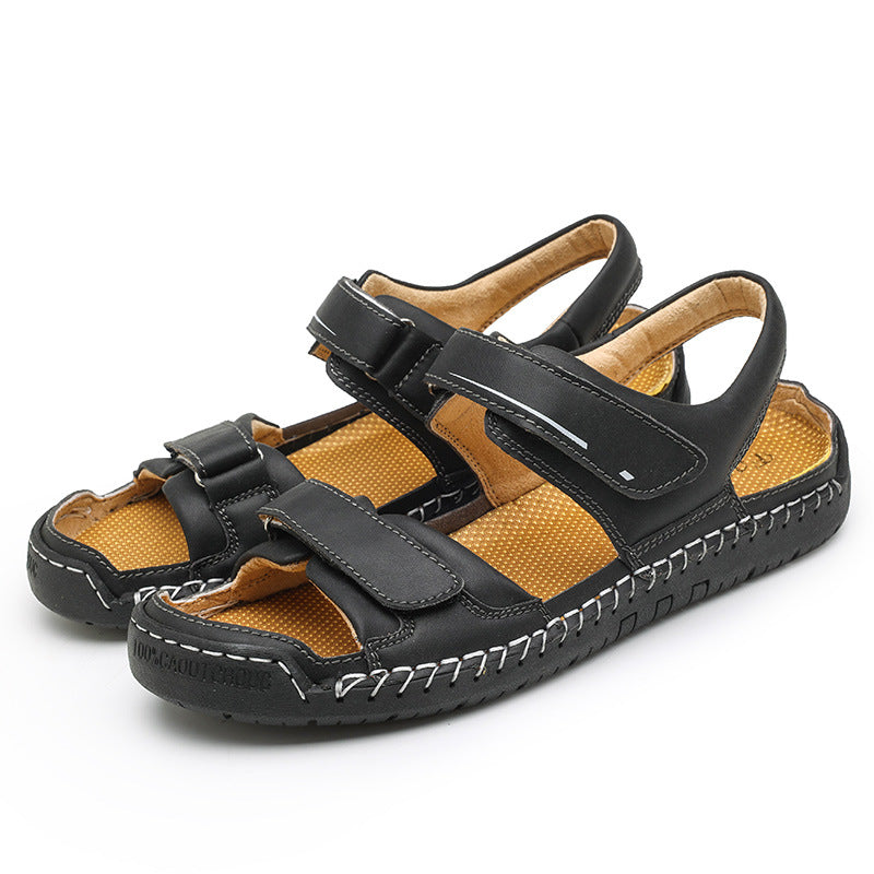 Sandalias de hombre, tendencia casual, sandalias de cuero, venta al por mayor para hombre