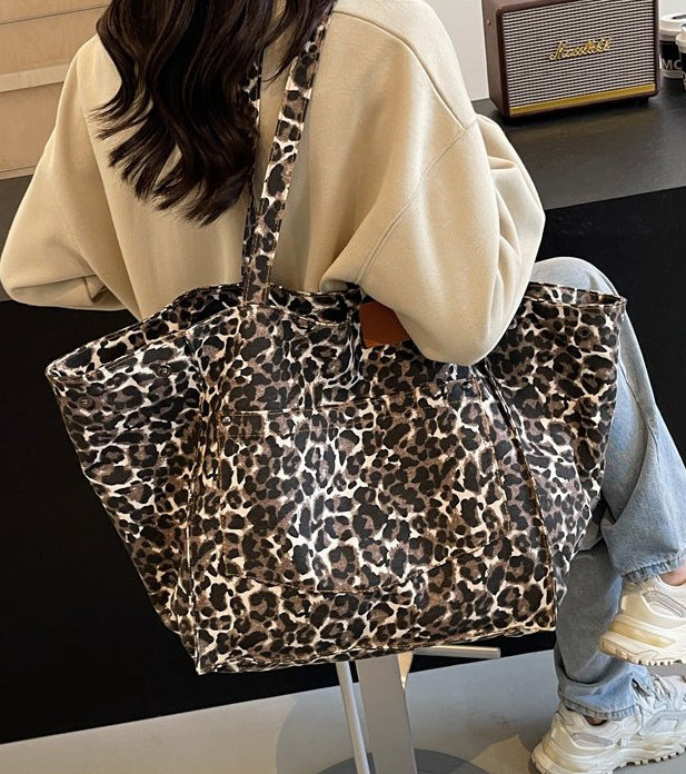 Bolso de lona elegante de gran capacidad y un solo hombro para mujer