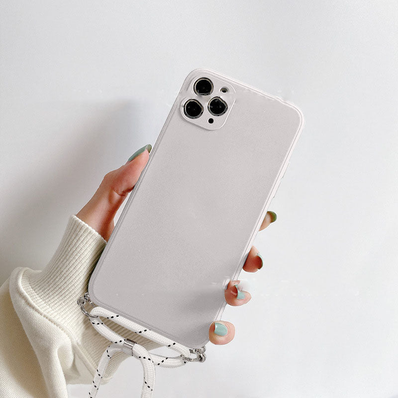 Funda para teléfono con cordón de silicona líquida, creativa y sencilla