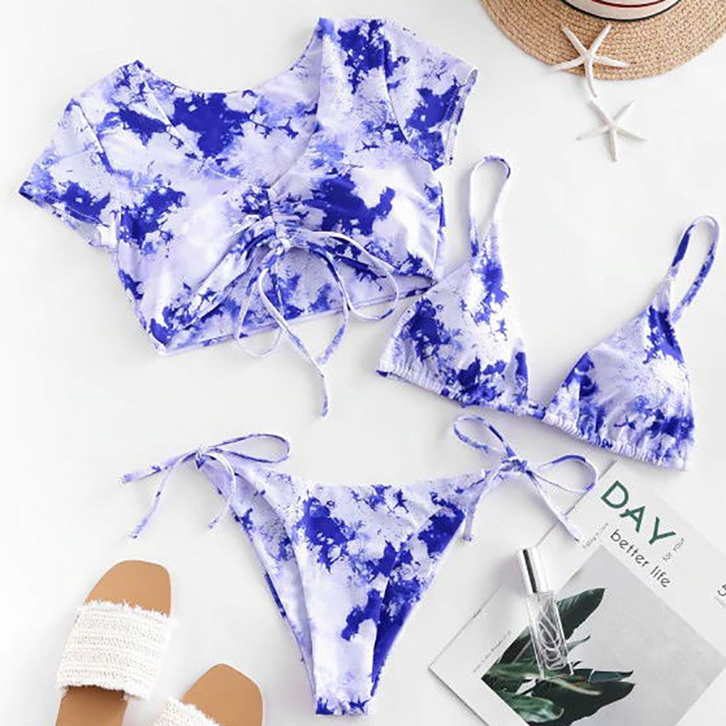 Three-piece bikini Women Two Piece Swimsuit Beach Vacation Summer