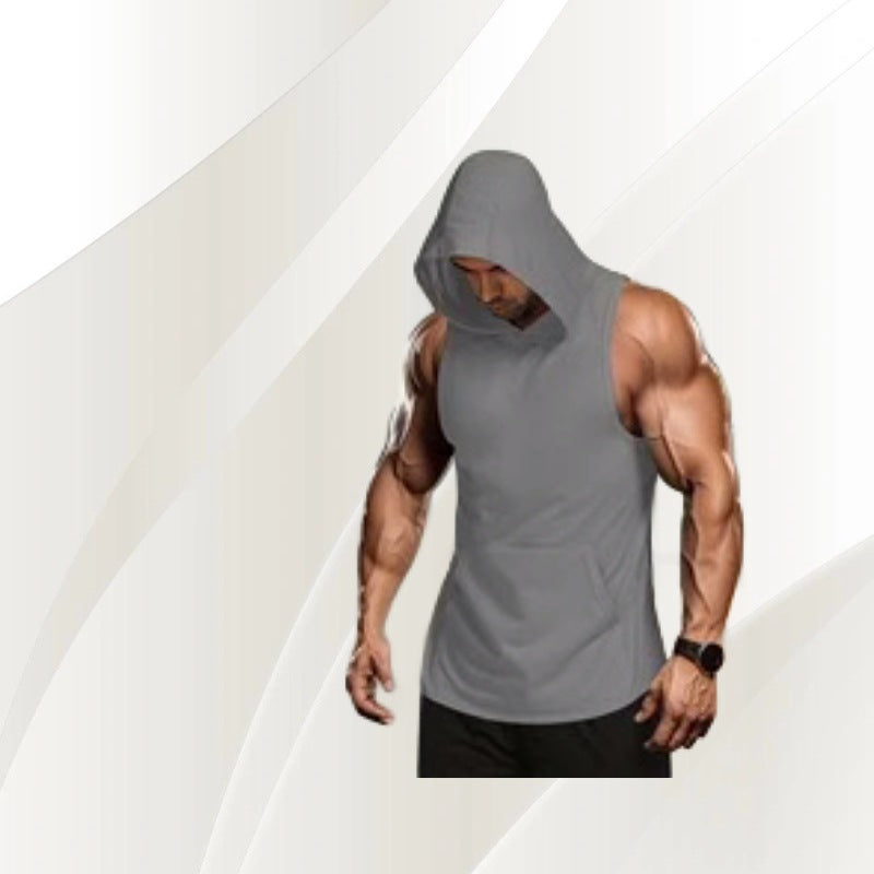 Chaleco de entrenamiento ajustado con capucha, transpirable, ligero y absorbente del sudor.