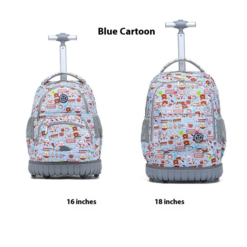Mochila escolar con ruedas para niños, estilo coreano