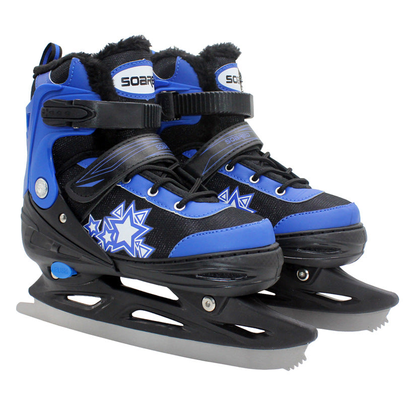 Children's Plush Insulated Adjustable Ice Skate Shoes