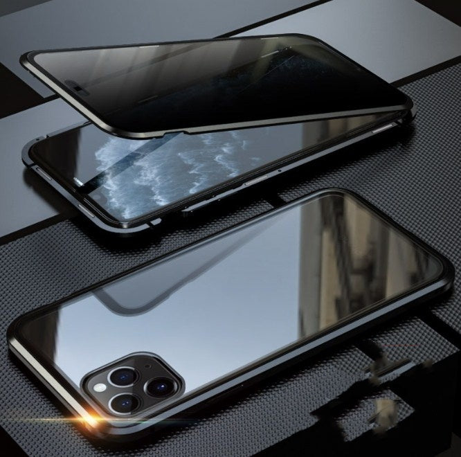 Funda magnética de vidrio de doble cara para teléfono móvil sin función anti-mirones