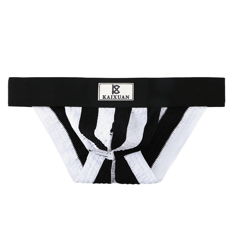 Calzoncillos de corte alto para hombre, ropa interior de punto transpirable, de moda, de verano