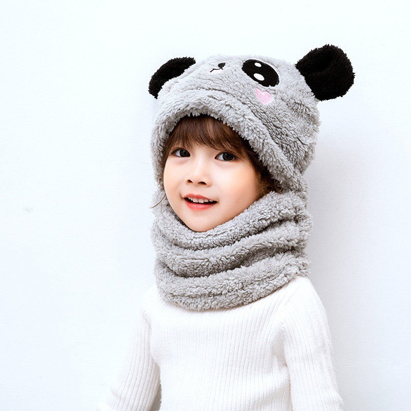 Gorro de invierno para niños y niñas, de una pieza, con protección para las orejas y cabeza de panda.
