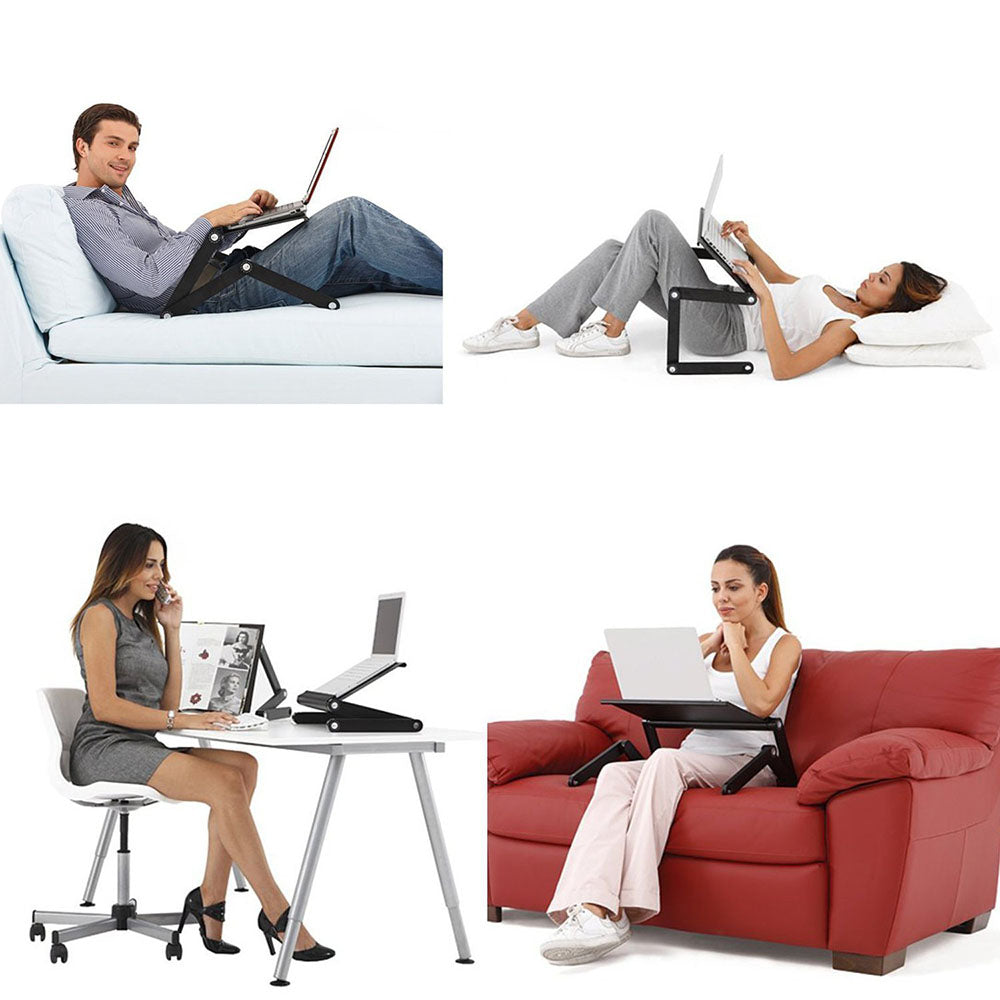 Mesa para portátil, soporte de escritorio, alfombrilla para ratón, portátil, plegable, diseño ergonómico, ajustable con