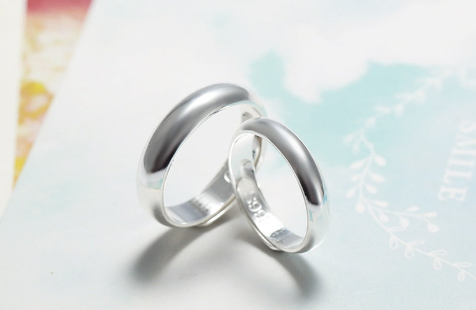 Anillo brillante sencillo de plata para hombre