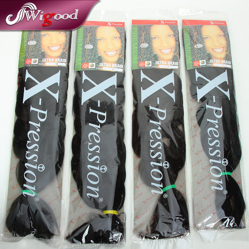 Nueva peluca africana de fibra química XpressionBraid, natural, europea y americana, trenza negra, colores mixtos.