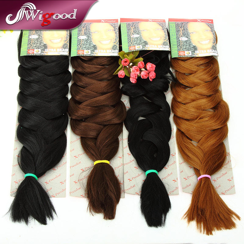 Nueva peluca africana de fibra química XpressionBraid, natural, europea y americana, trenza negra, colores mixtos.