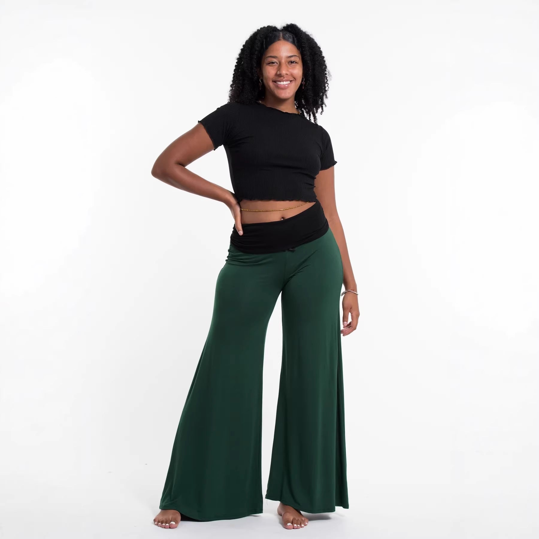 Pantalones anchos informales para mujer para deportes y ocio