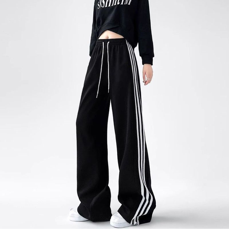Pantalones deportivos casuales de pierna recta para mujer con un toque tecnológico