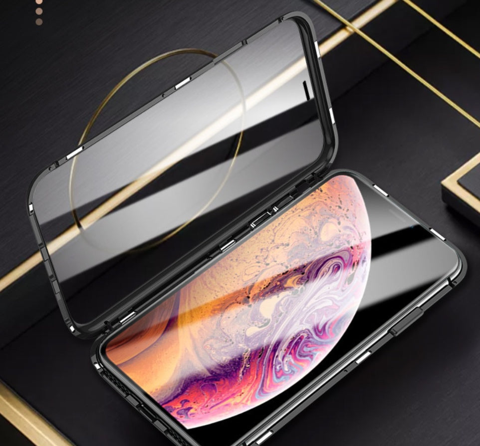 Funda magnética de vidrio de doble cara para teléfono móvil sin función anti-mirones