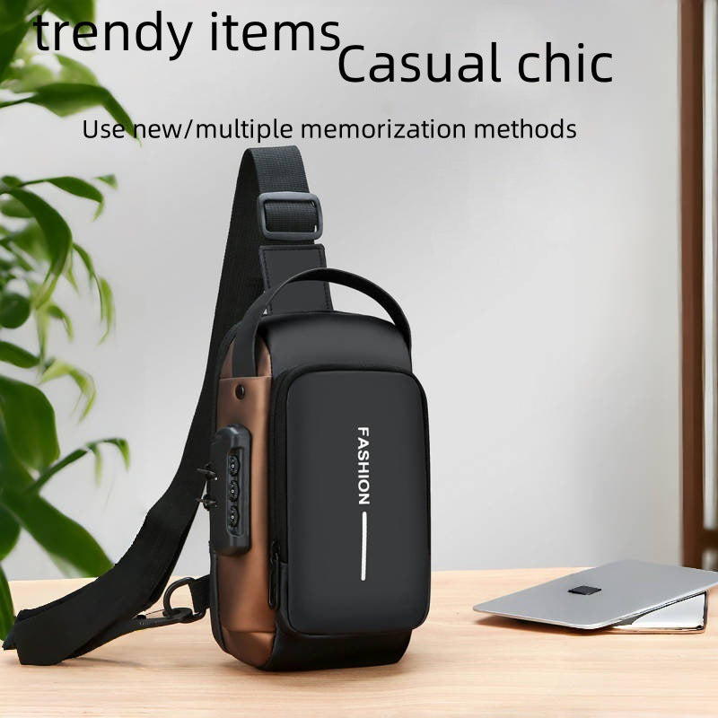 Bolso bandolera de un solo hombro para hombre, impermeable y resistente a la abrasión.