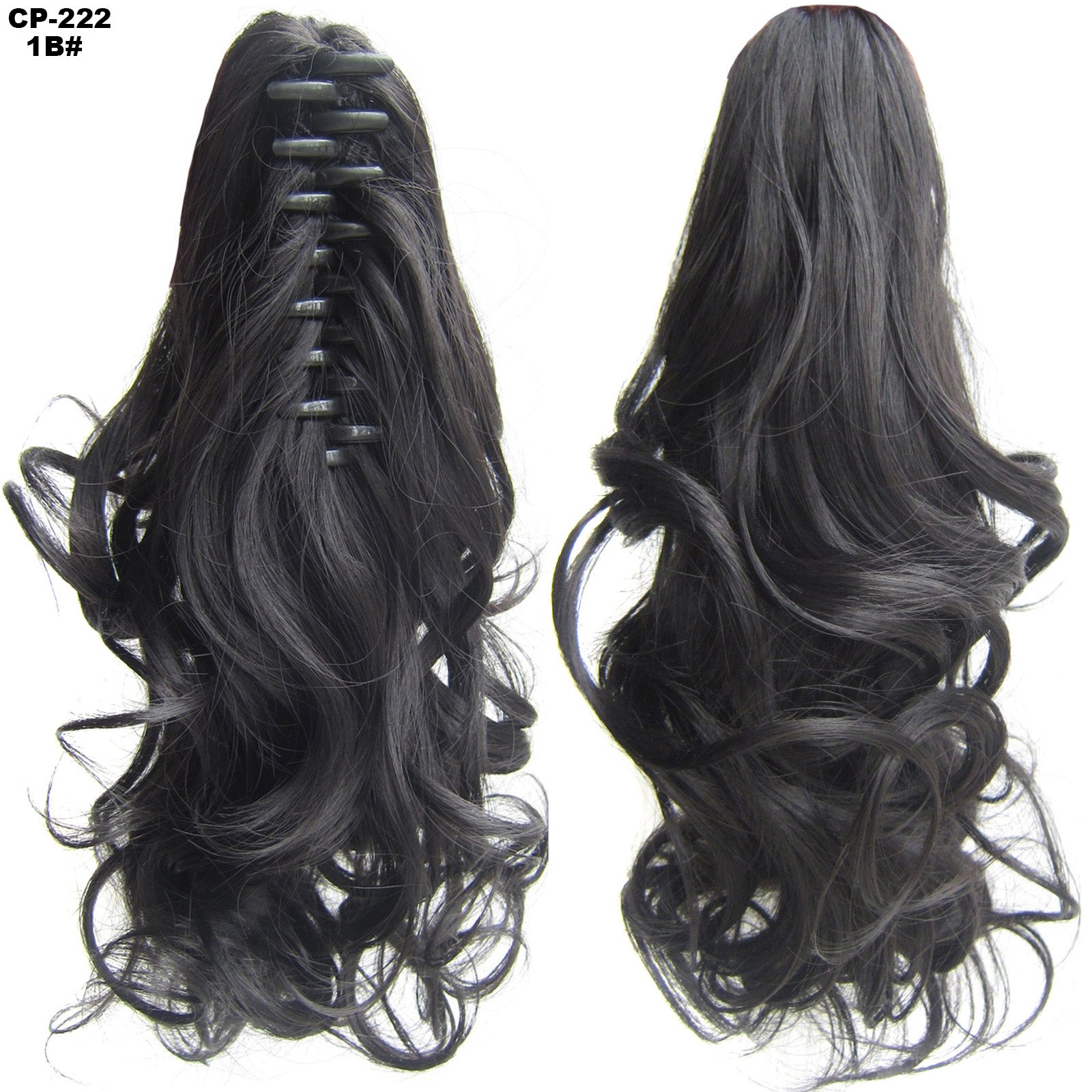 Cola de caballo ondulada larga, envuelta alrededor de la cola de caballo, con clip, tocado, postizo gris, extensiones naturales