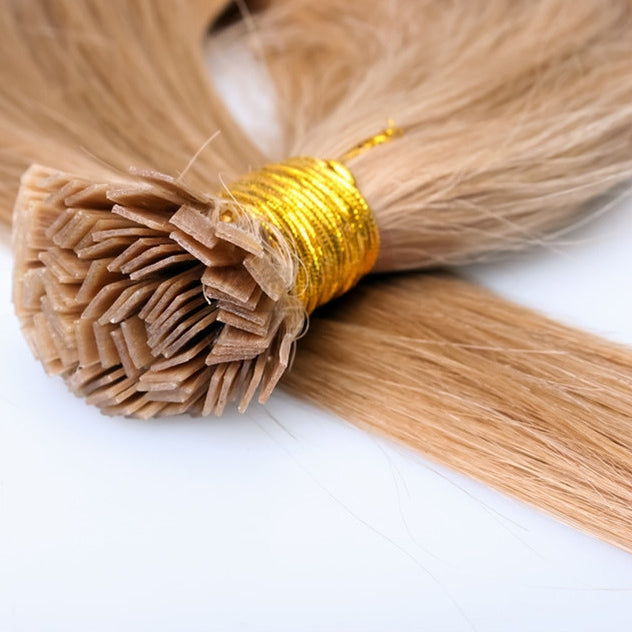 Extensiones de cabello con reflejos de color nano planos de cabello real