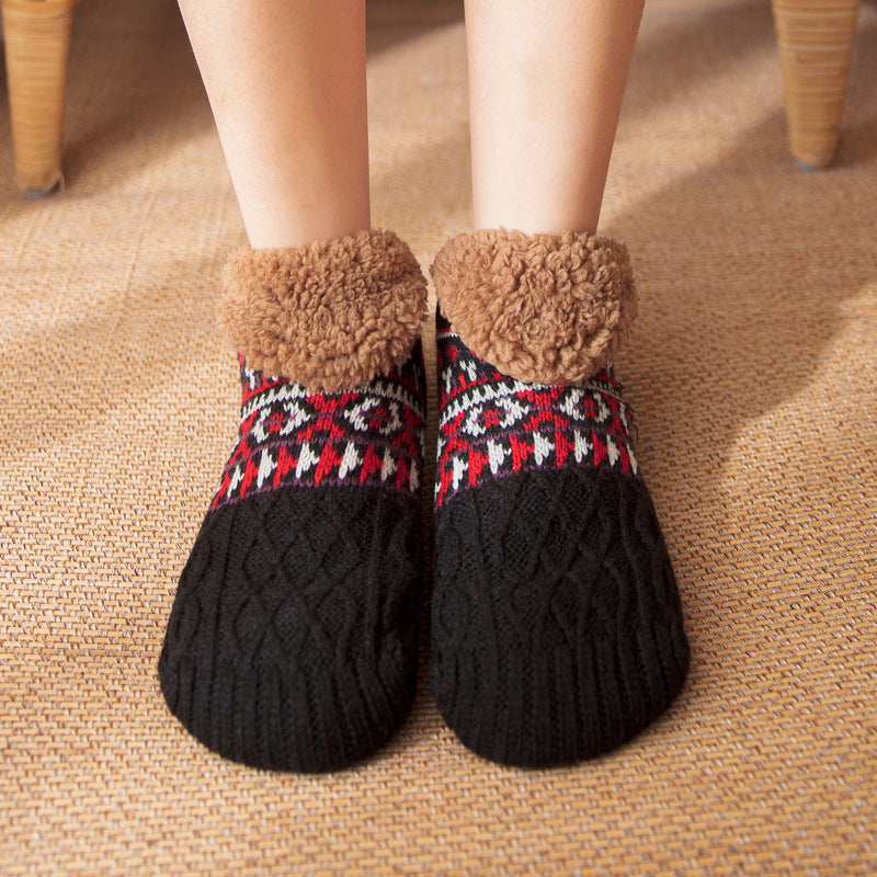 Calcetines tipo botín de forro polar, cómodos y antideslizantes, para uso en interiores, para mujeres y hombres.