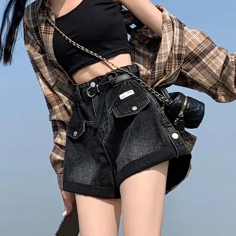 Shorts vaqueros retro de diseño de nicho para mujer, nuevos de verano