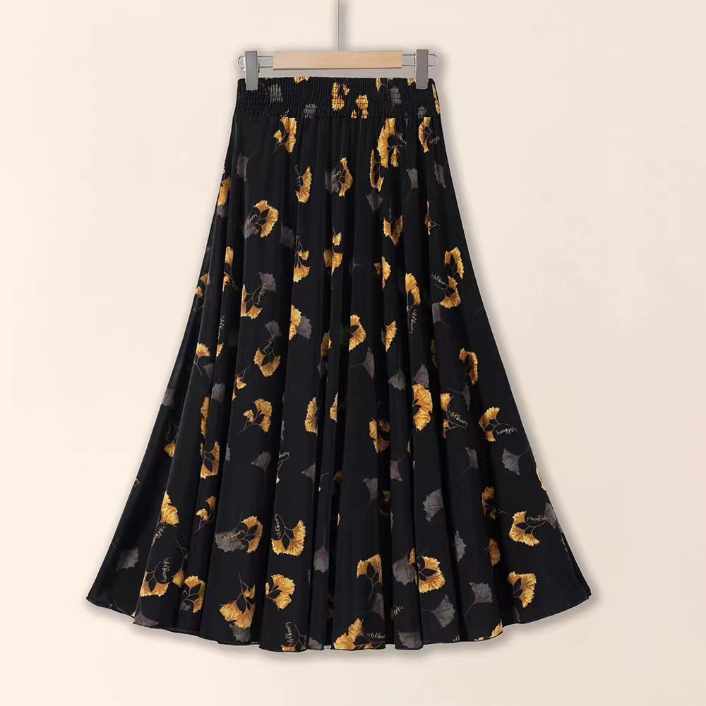 Vestido midi floral plisado adelgazante