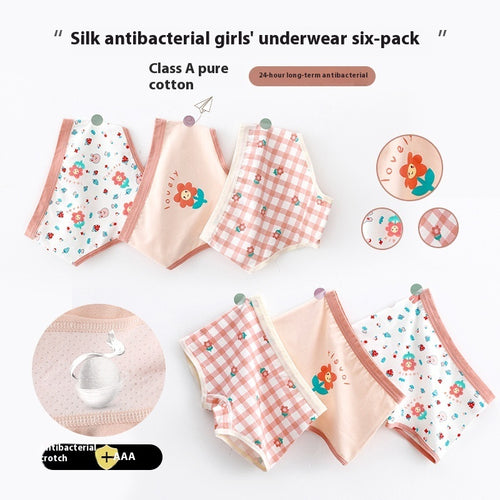 Ropa interior infantil femenina de tres y cuatro esquinas de algodón puro para bebé niña