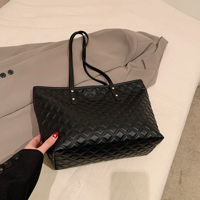 Bolso de hombro para uso diario con estampado de cuadros de diamantes
