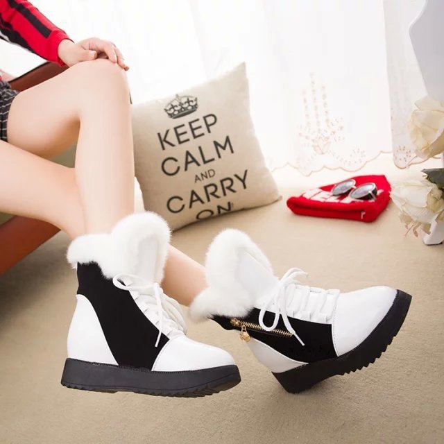 Botas de nieve de piel