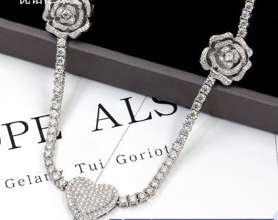 Collar de rosa personalizado de hip-hop de Moissani en plata 925