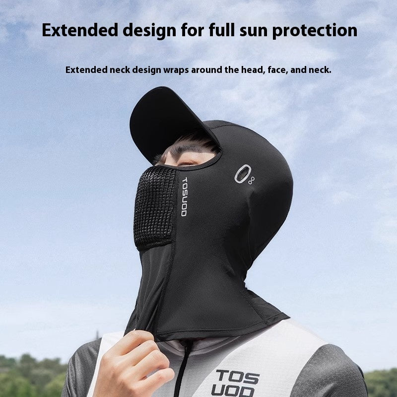 Bufanda de seda de hielo para hombre, protección solar, máscara de ciclismo para exteriores