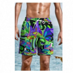 Geometric Print Fashion Mens Shorts