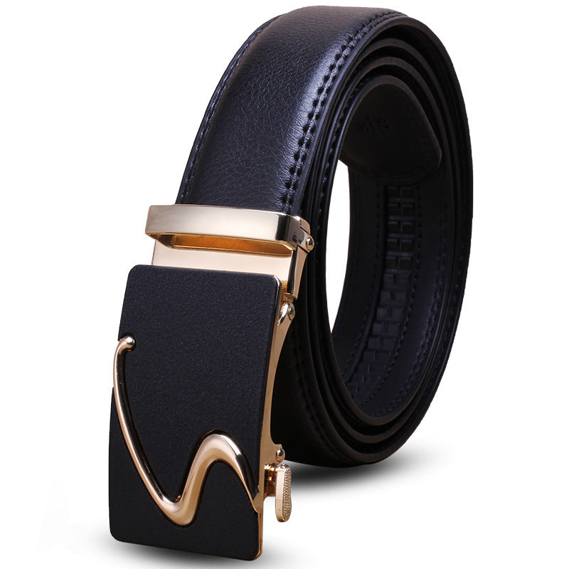 Cinturón de cuero genuino para hombre con hebilla automática