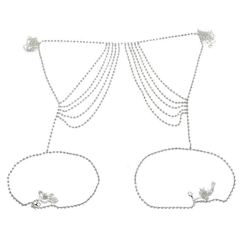 Rhinestone Waist Chain Belt for Women - Layered Body Jewelry
