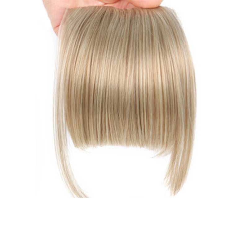 Peluca sintética de estilo europeo y americano con flequillo lateral y pinzas para el pelo para mujer.