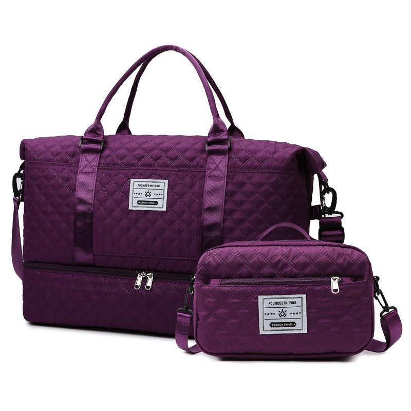 Bolso bandolera de viaje de gran capacidad con asa bordada y acolchado