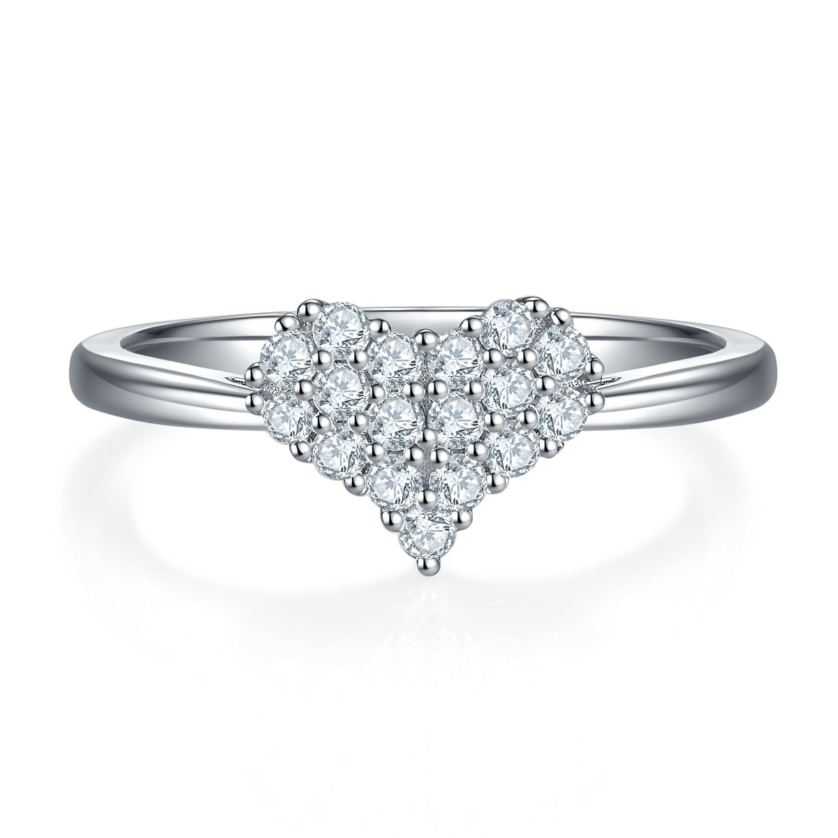 A Luxurious And Fashionable Light Luxury Jewelry Silver Ring Set With Top-quality Moissanite, S925 Silver Plated With Platinum