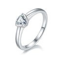Triangular Moissanite Set With Top-quality Moissanite Luxury And Fashionable Light Luxury Jewelry Silver Ring S925 Silver Electroplated With Platinum