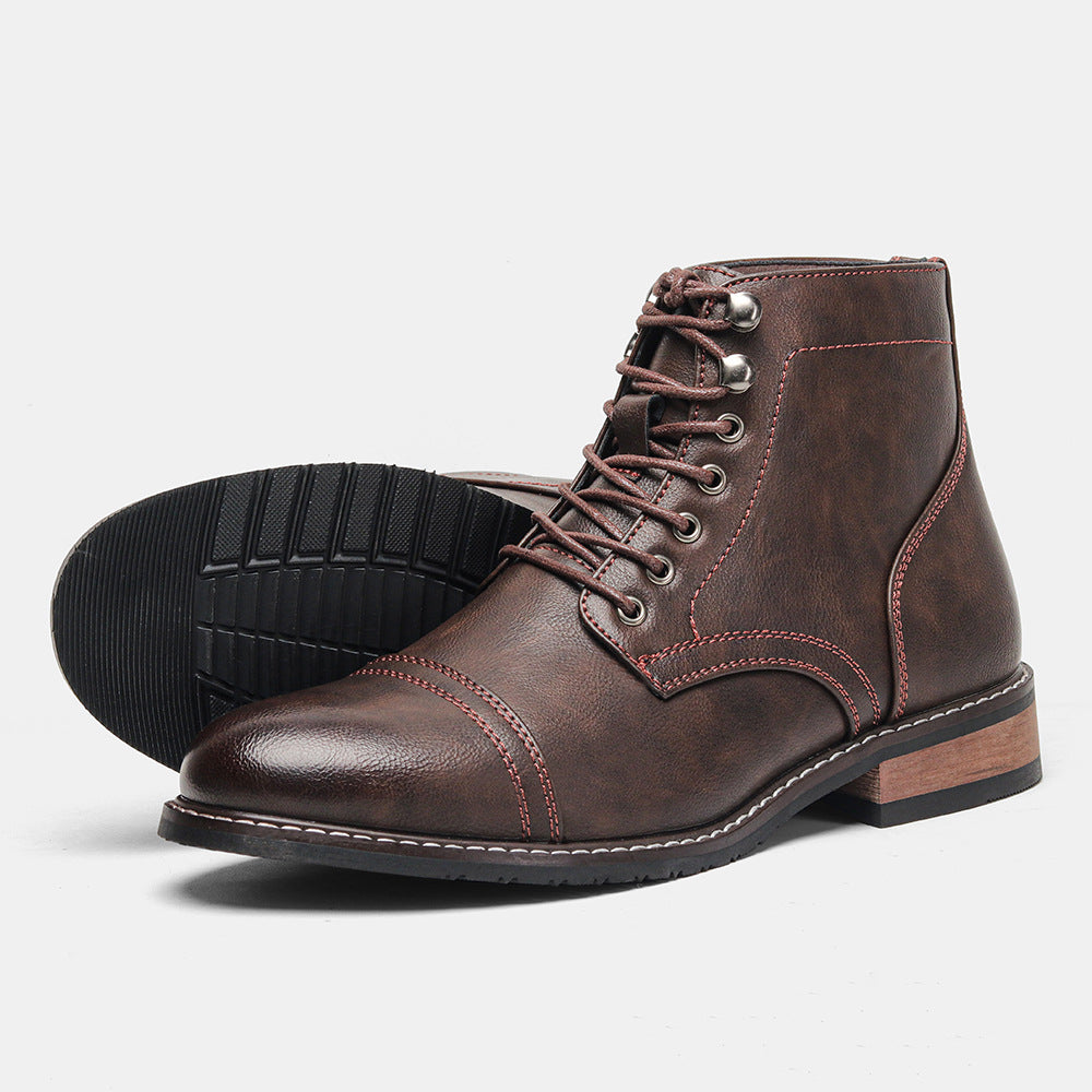 Botas casuales de cuero vintage para hombre