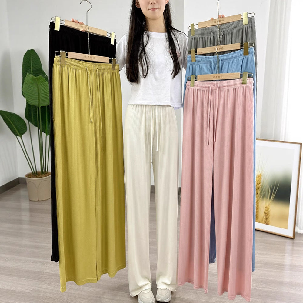 Pantalones de verano de jacquard para mujer, pantalones adelgazantes e informales.