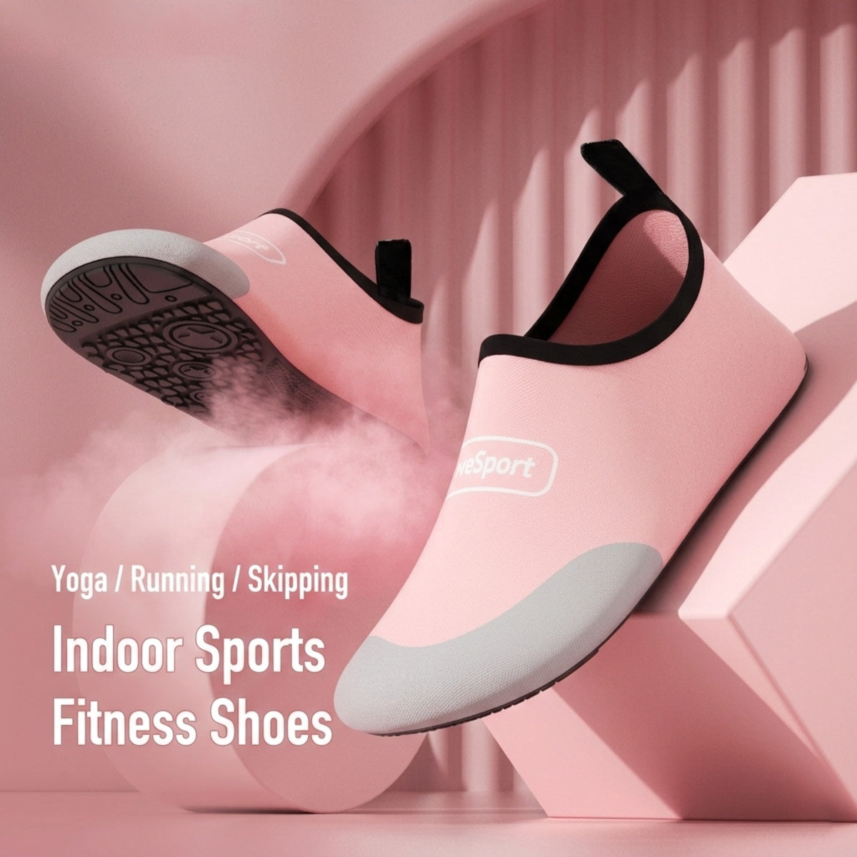 Zapatillas de deporte descalzas para interiores, suela suave, antideslizantes, para entrenamiento de yoga, silenciosas, con cuerda para correr, para hombres, mujeres y niños.