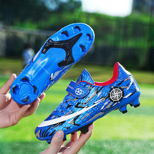 Botas de fútbol para niños con velcro y clavos deportivos