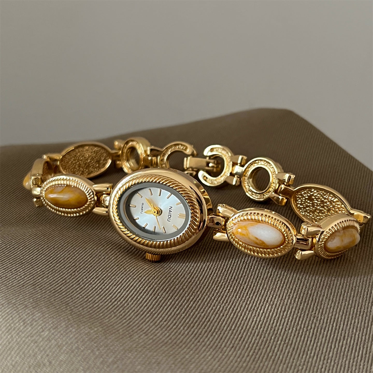 Reloj de pulsera con cuentas de ágata para mujer