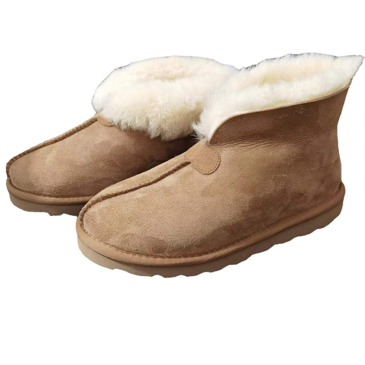 Botas de nieve de ante y piel de moda para mujer