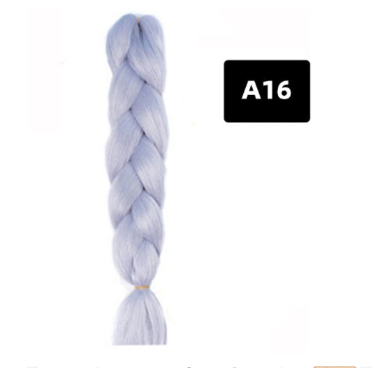 Peluca de seda africana de alta temperatura con fibra química y trenza grande en color degradado