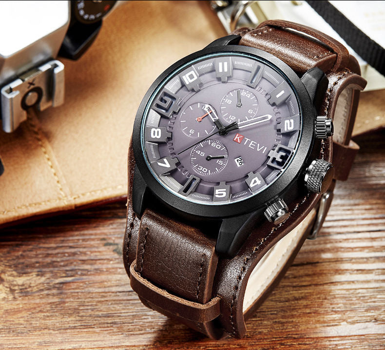 Reloj deportivo coreano de moda para hombre con esfera grande y llamativa para estudiantes.