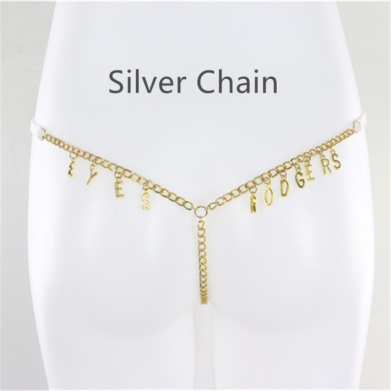 Exy Women Custom Thong With Letter Name Personality G-String Panties Underwear Waist Body Chain Lace Thongs Jewelry Gift