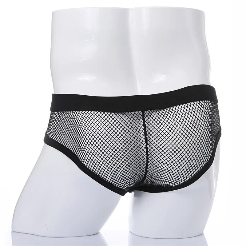 Calzoncillos de malla para hombre, diseño sexy de tiro bajo, nuevo estilo