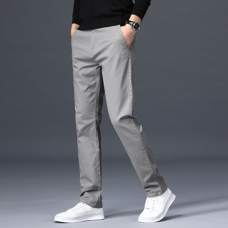 Pantalones de negocios elásticos, holgados y rectos para jóvenes.