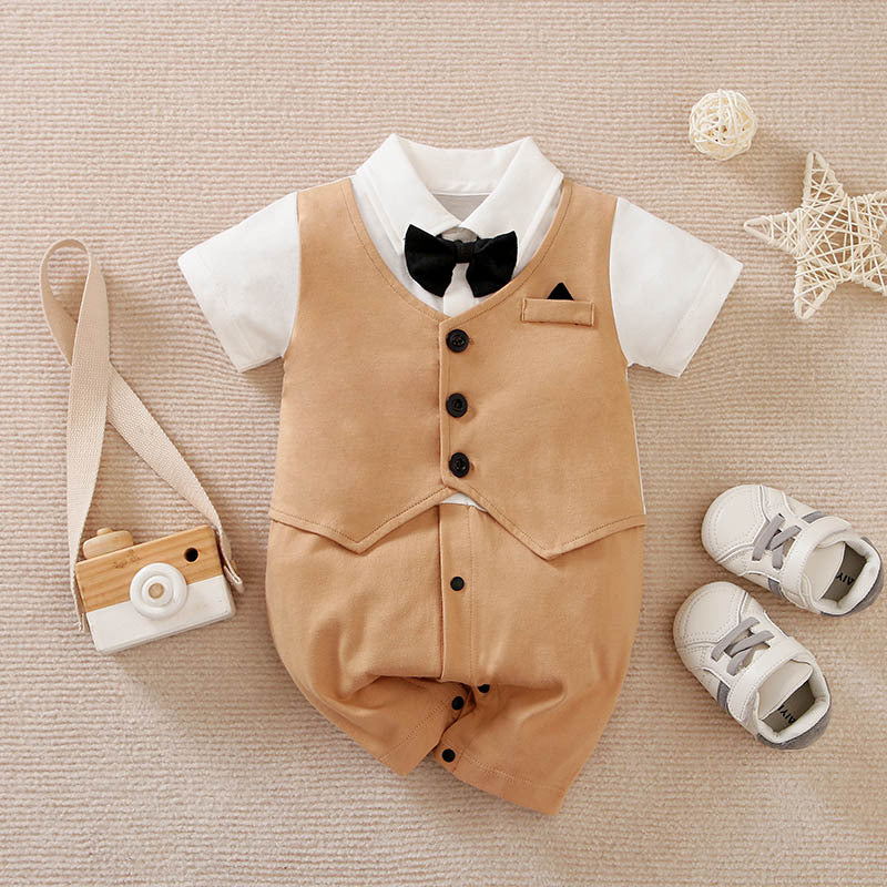 Mono de caballero para bebé niño Ropa de otoño para bebé