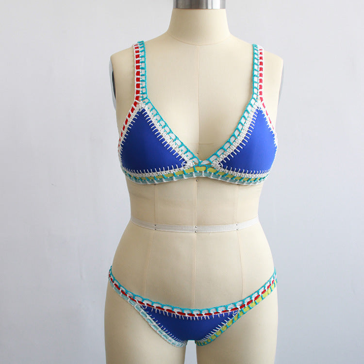 Hand-woven beach Bikini Women Two Piece Swimsuit Beach Vacation Summer